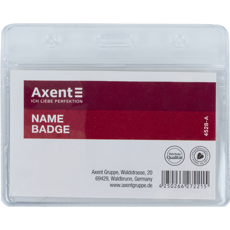 Бейдж горизонтальний Axent 4528-A 85x54 мм, прозорий